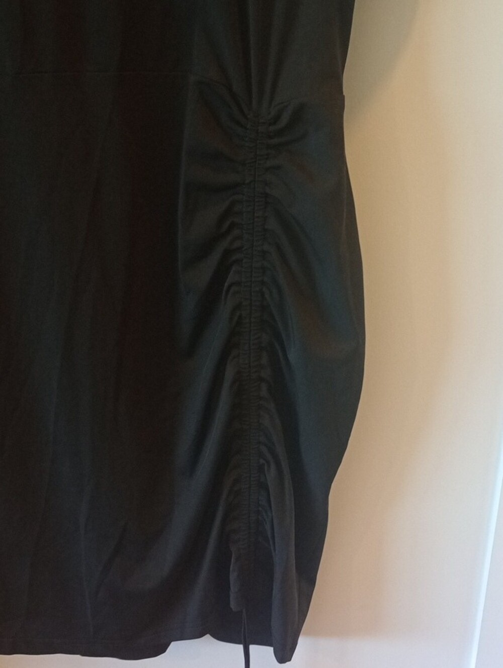 SHEIN Black Size OXL Short-Sleeve Drawstring Ruched Dress - Picture 3 of 5